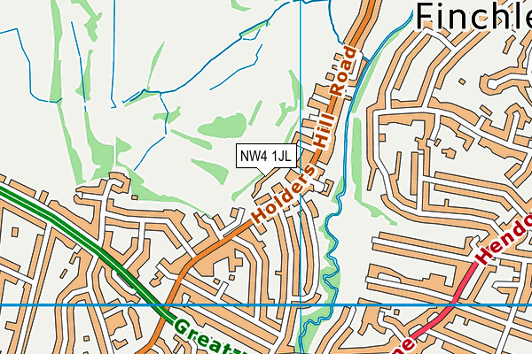 NW4 1JL map - OS VectorMap District (Ordnance Survey)