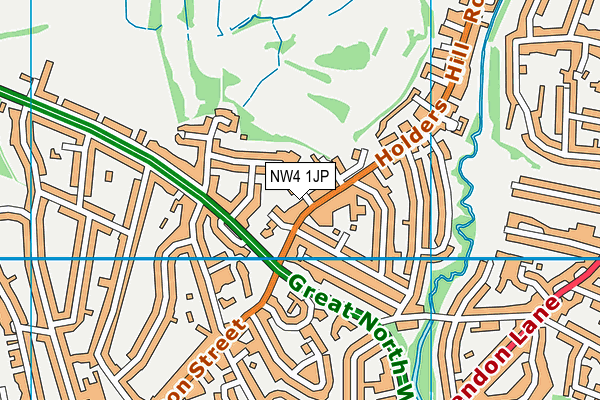 NW4 1JP map - OS VectorMap District (Ordnance Survey)