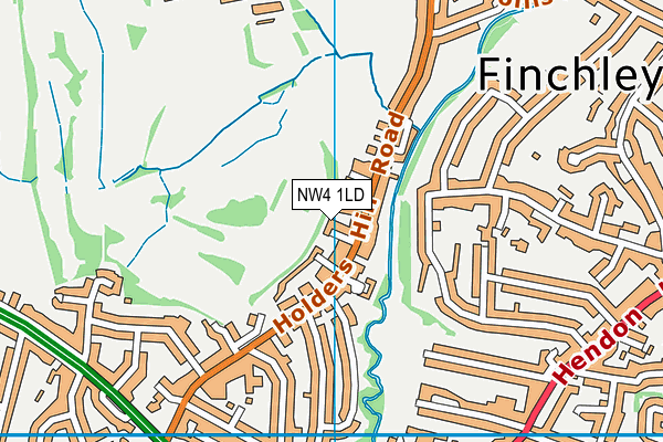 NW4 1LD map - OS VectorMap District (Ordnance Survey)