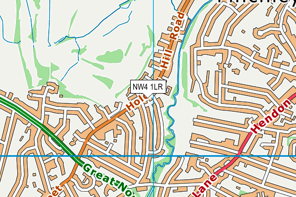NW4 1LR map - OS VectorMap District (Ordnance Survey)