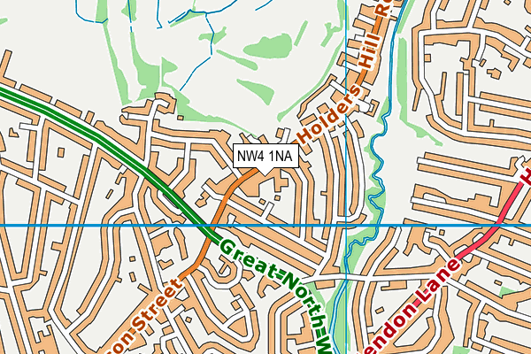 Hasmonean High School for Boys map (NW4 1NA) - OS VectorMap District (Ordnance Survey)