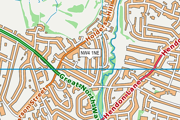 NW4 1NE map - OS VectorMap District (Ordnance Survey)