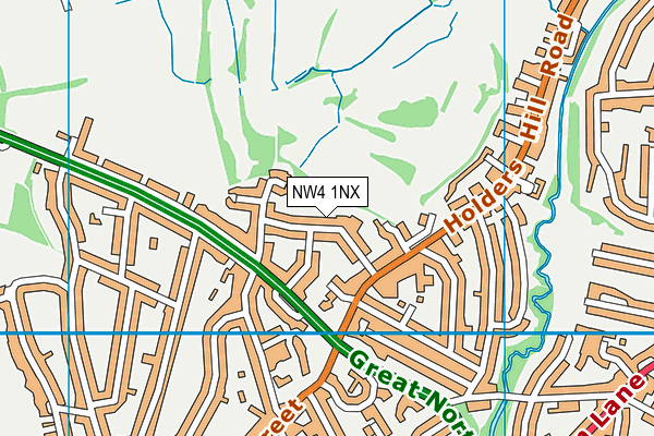 NW4 1NX map - OS VectorMap District (Ordnance Survey)