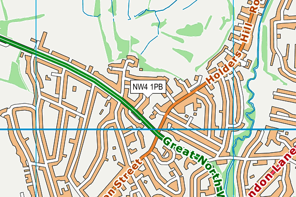 NW4 1PB map - OS VectorMap District (Ordnance Survey)
