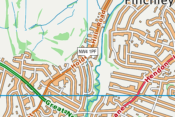 NW4 1PF map - OS VectorMap District (Ordnance Survey)