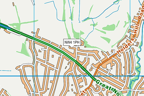 NW4 1PH map - OS VectorMap District (Ordnance Survey)