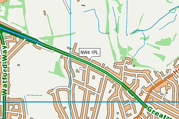NW4 1PL map - OS VectorMap District (Ordnance Survey)