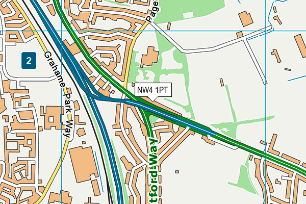 NW4 1PT map - OS VectorMap District (Ordnance Survey)