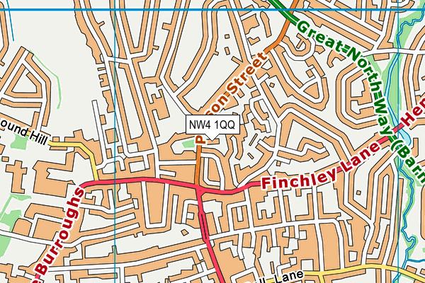 NW4 1QQ map - OS VectorMap District (Ordnance Survey)