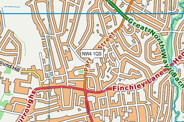 NW4 1QS map - OS VectorMap District (Ordnance Survey)