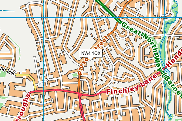 NW4 1QX map - OS VectorMap District (Ordnance Survey)