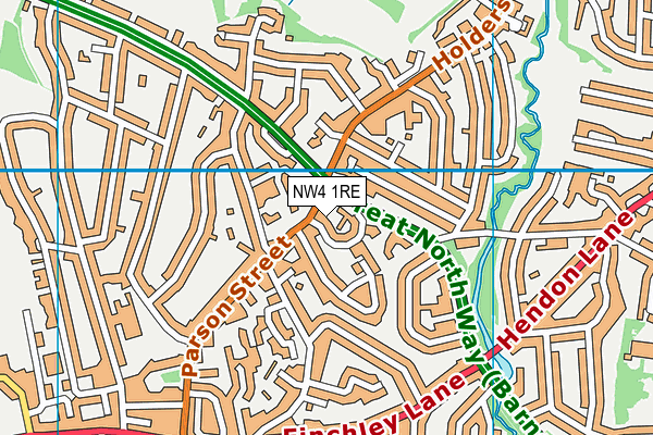 NW4 1RE map - OS VectorMap District (Ordnance Survey)
