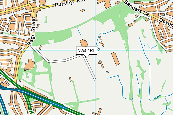 NW4 1RL map - OS VectorMap District (Ordnance Survey)
