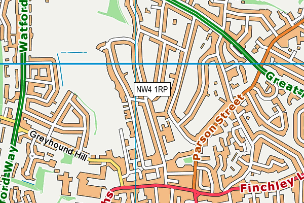 NW4 1RP map - OS VectorMap District (Ordnance Survey)