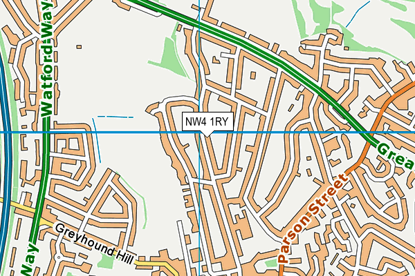 NW4 1RY map - OS VectorMap District (Ordnance Survey)