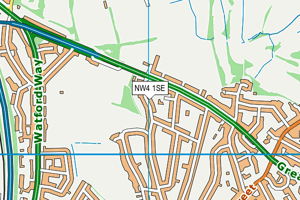 NW4 1SE map - OS VectorMap District (Ordnance Survey)