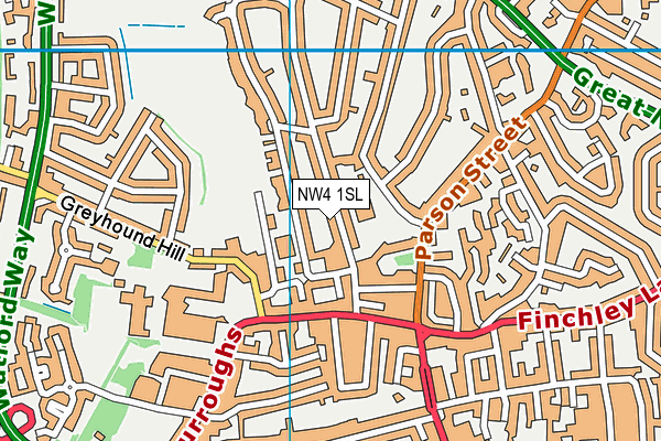 NW4 1SL map - OS VectorMap District (Ordnance Survey)