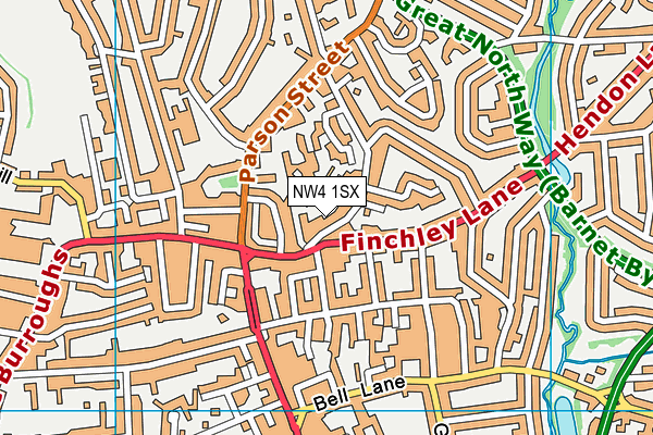 NW4 1SX map - OS VectorMap District (Ordnance Survey)