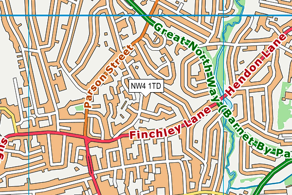 Hendon Preparatory School map (NW4 1TD) - OS VectorMap District (Ordnance Survey)