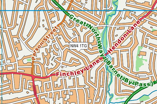 NW4 1TG map - OS VectorMap District (Ordnance Survey)
