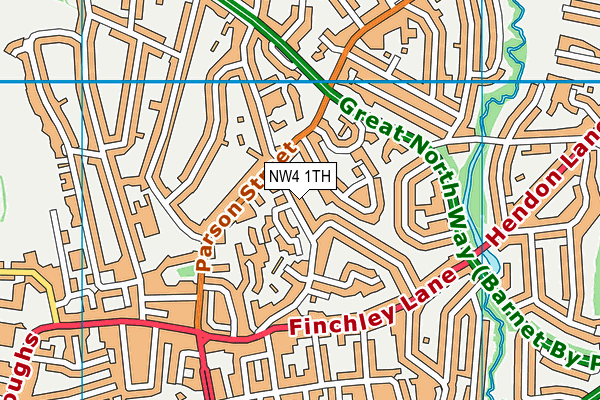 NW4 1TH map - OS VectorMap District (Ordnance Survey)