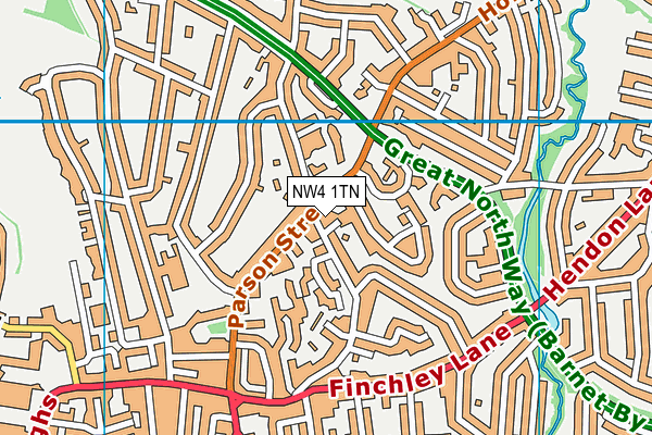 NW4 1TN map - OS VectorMap District (Ordnance Survey)
