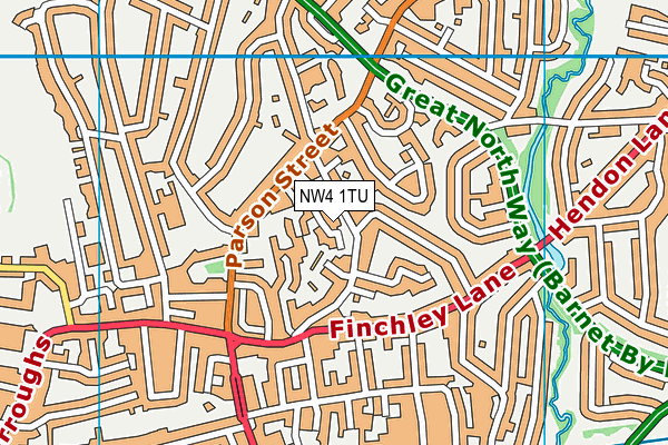 NW4 1TU map - OS VectorMap District (Ordnance Survey)