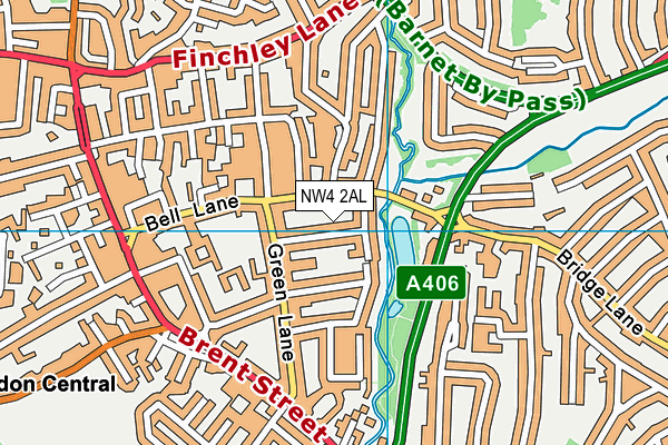 NW4 2AL map - OS VectorMap District (Ordnance Survey)