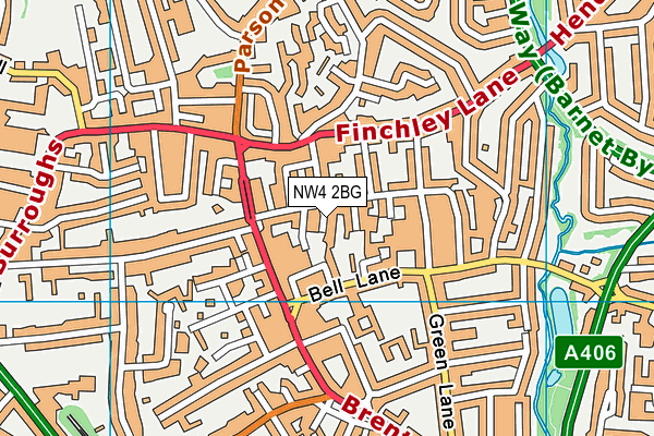 NW4 2BG map - OS VectorMap District (Ordnance Survey)