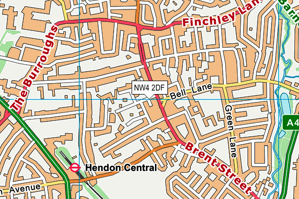 NW4 2DF map - OS VectorMap District (Ordnance Survey)