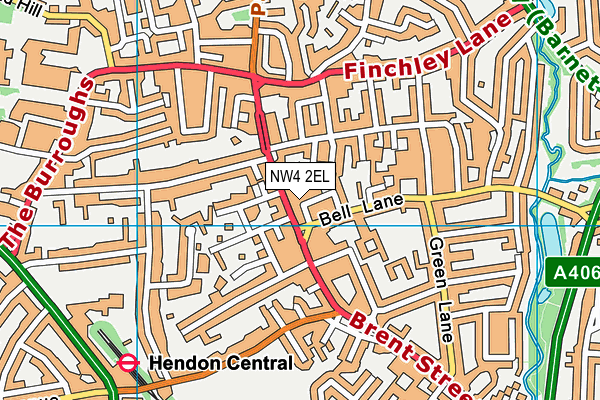 NW4 2EL map - OS VectorMap District (Ordnance Survey)