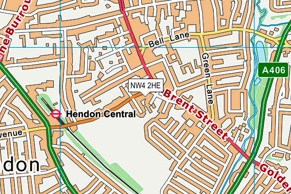NW4 2HE map - OS VectorMap District (Ordnance Survey)