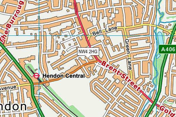 NW4 2HG map - OS VectorMap District (Ordnance Survey)