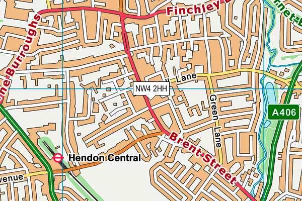 NW4 2HH map - OS VectorMap District (Ordnance Survey)