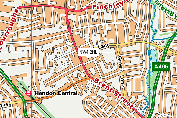 NW4 2HL map - OS VectorMap District (Ordnance Survey)