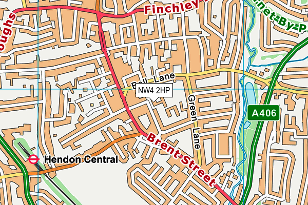 Hendon School map (NW4 2HP) - OS VectorMap District (Ordnance Survey)