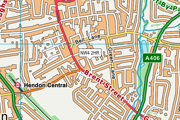 NW4 2HR map - OS VectorMap District (Ordnance Survey)