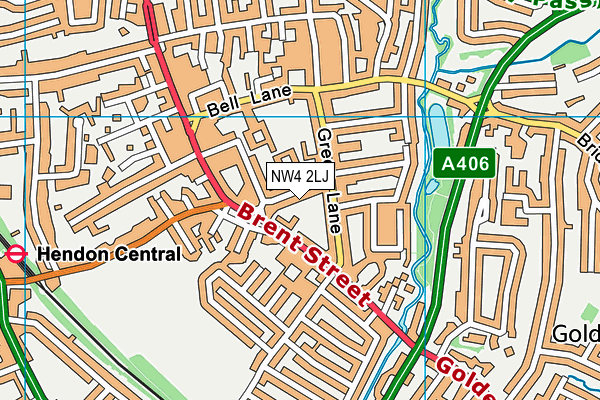 NW4 2LJ map - OS VectorMap District (Ordnance Survey)