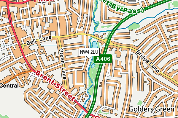 NW4 2LU map - OS VectorMap District (Ordnance Survey)