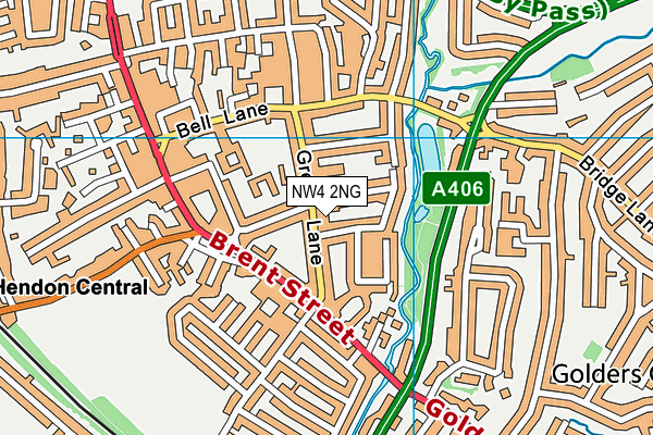NW4 2NG map - OS VectorMap District (Ordnance Survey)
