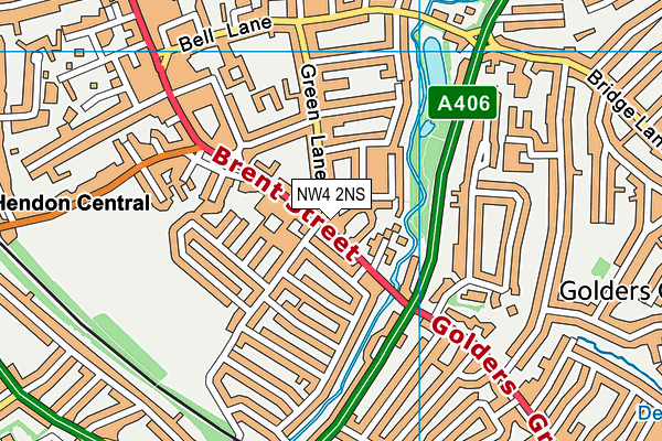 NW4 2NS map - OS VectorMap District (Ordnance Survey)