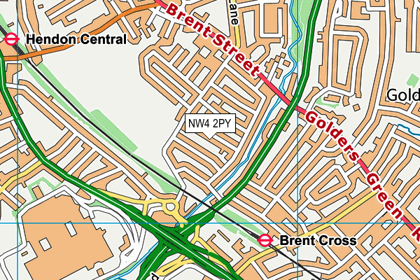 NW4 2PY map - OS VectorMap District (Ordnance Survey)