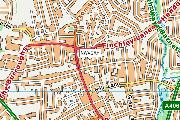 NW4 2RH map - OS VectorMap District (Ordnance Survey)