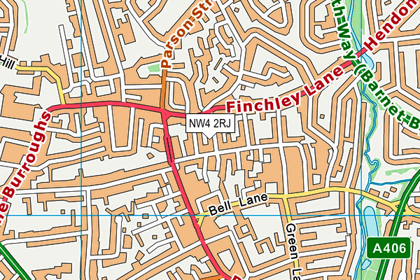 NW4 2RJ map - OS VectorMap District (Ordnance Survey)