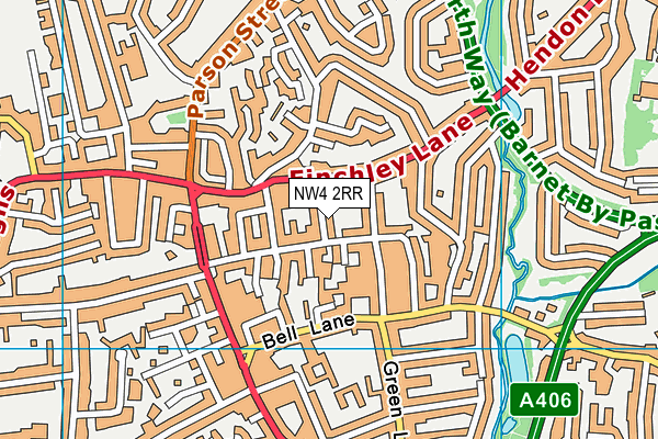 NW4 2RR map - OS VectorMap District (Ordnance Survey)