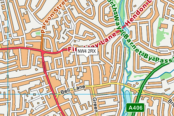 NW4 2RX map - OS VectorMap District (Ordnance Survey)