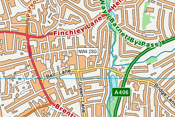 NW4 2SG map - OS VectorMap District (Ordnance Survey)