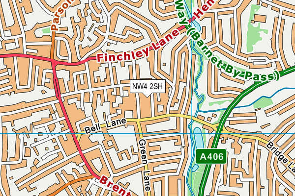 NW4 2SH map - OS VectorMap District (Ordnance Survey)