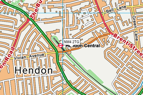 Hendon Park map (NW4 2TG) - OS VectorMap District (Ordnance Survey)