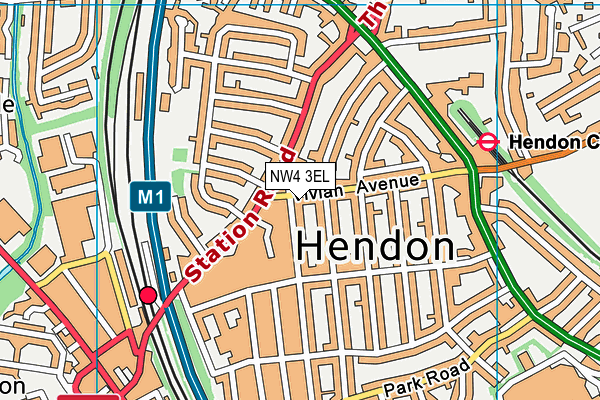 NW4 3EL map - OS VectorMap District (Ordnance Survey)